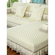 欧式高档沙发垫毛绒加厚冬季纯色，防滑萬能皮沙发套罩贵妃全包