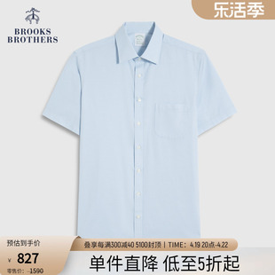 brooksbrothers布克兄弟男士，春秋美式棉质免烫，修身短袖正装衬衫