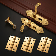 定制亮金色欧式门锁房门复古轻奢锁具合页门吸套装锁静音加厚室内