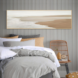 奶油风客厅装饰画高级感抽象海景，床头卧室现代简约沙发背景墙挂画