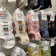 韩国女袜singgoba袜子甜美字母，汉堡甜甜圈披萨，隐形船袜袜套潮