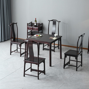 实木方桌新中式八仙桌非洲小叶紫檀餐桌休闲椅赞比亚血檀四方桌