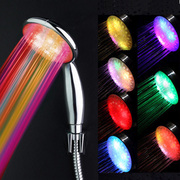 LED发光花洒七彩光疗喷头软管底座套装大号手持蓬头淋浴配件