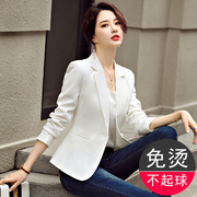 白色西装外套女春秋，2024韩版修身短款小个子，休闲薄款西服上衣