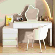 奶油风梳妆台卧室简约现代斗柜化妆柜一体主卧小户型书桌化妆桌台