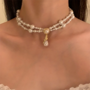 HEY TAO法式复古巴洛克珍珠项链女轻奢小众宫廷风设计感高级颈链