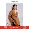 美拉德Goodland美地女装2023冬季羊毛毛呢西装领休闲外套