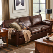 意舍美式真皮沙发，头层牛皮1+3组合高端复古客厅，家具轻奢简约家居