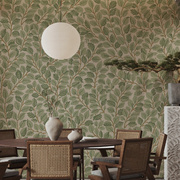 3d美式蔓藤植物树叶壁纸咖啡厅墙布客厅卧室沙发背景墙纸无缝壁画