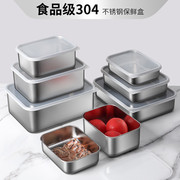 日本304不锈钢保鲜盒家用带盖密封食品级冰箱鱼肉类冷冻冷藏盒大