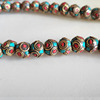 西藏尼泊尔绿松石铜珠配件，用珠手链项链用diy饰品特色散珠手工1个