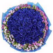 蓝色妖姬蓝玫瑰花束礼盒同城花店送花鲜花速递上海北京广州马