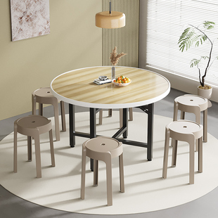 圆形餐桌家用小户型10人大圆桌，分体式折叠桌饭店餐饮商用吃饭桌子
