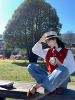 胡诗萌mimo小茗萌红色短款圆领无袖针织马甲，背心女春外穿别致上衣