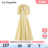 拉夏贝尔/La Chapelle夏季时尚泡泡袖法式气质设计感连衣裙子长裙