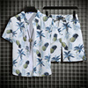 海边度假沙滩服男士，三亚旅游衬衣波，西米亚夏威夷海南岛花衬衫套装