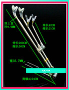 不锈钢双炮台鱼竿支架地插式，1.7米2.1米多用途钓鱼杆架可拆卸单用