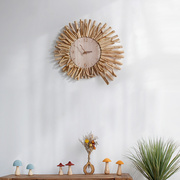创意个性客厅挂钟艺术，钟表餐厅时尚简约时钟家用木质卧室墙面挂表