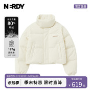 nerdy2023冬季保暖加厚灯芯绒，短款羽绒服女休闲面包服外套潮