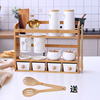 厨房陶瓷有盖调料盒，套装油壶筷子筒组合装创意，家用上下双层置物架