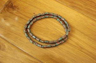 尼泊尔西藏首饰品散珠子绿松石手工制作DIY项链手链佛珠隔珠