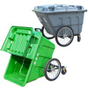 400L保洁车手推塑料环卫垃圾车大号户外垃圾桶市政物业垃圾清运车