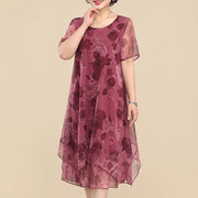 Irregular loose fitting dress with stitching拼接不规则连衣裙