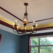 美式乡村铁艺餐厅吊灯客厅别墅法式复古麻绳工业风咖啡厅灯饰灯具