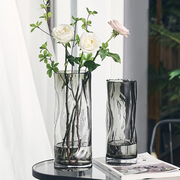 创意艺术玻璃花瓶摆件客厅鲜花，玫瑰百合插花器样板间酒店软装饰品
