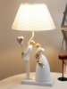 创意婚房卧室床头小夜灯，现代简约情侣装饰氛围，台灯送新人新婚礼物