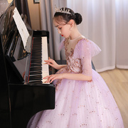 儿童晚礼服女童蓬蓬小孩花童公主，裙拍摄影婚纱，主持人高端钢琴演奏