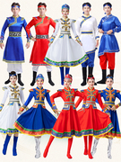 蒙古族舞蹈演出服装女装，成人蒙族男装少数民族广场，舞表演服饰