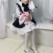 s-4xl可爱日系lolita女仆，装黑白配少女，连衣裙洛丽塔女装大佬套装