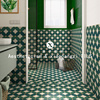 摩洛哥小花砖300x300墨绿色墙砖卫生间瓷砖，北欧阳台防滑地砖民宿