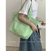果绿帆布包包女包包2021潮时尚托特包百搭ins大容量购物袋包