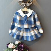 韩版童装2023秋装儿童洋气套装女童针织套裙宝宝毛衣裙两件套