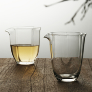 玻璃六角公道杯日式水晶公杯茶漏套装耐热日本茶海分茶器透明茶具