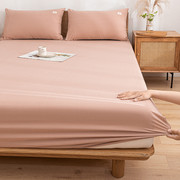 无印良品全棉水洗棉床笠单件纯棉床垫套床罩保护套防滑防尘罩1.8m