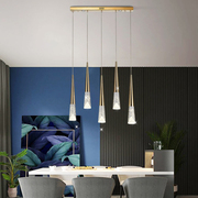 2021餐厅吊灯三头长条餐桌，吧台灯创意个性，后现代轻奢水晶灯饰