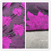 妖娆的提花黑底紫色立体感提花时装面料秋冬设计师礼服外套群布料