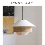 lynn's立意法式布艺，编织吊灯餐厅卧室，美式田园风房间温馨棉线灯