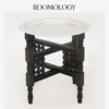 roomology摩洛哥进口非洲雪松木折叠托盘，茶几金色铜茶盘桌腿