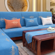 秋冬沙发坐垫防滑实木红木123组合沙发套罩新中式桌布抱枕定制