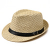 男士帽子卷边皮扣爵士，帽春夏遮阳沙滩，礼帽草帽户外爬山防晒牛仔帽