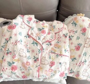 可爱兔子睡衣女春秋夏季款纯棉长袖套装韩国版学生卡通短袖家居服