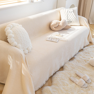 纯色沙发盖布巾雪尼尔四季通用沙发套罩全包万能简约ins风沙发毯