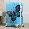 20寸24寸男女蝴蝶纹拉杆箱pc，亮面旅行箱万向轮可订制图案色彩
