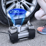 车载充气泵小轿车便携式汽车轮胎充气机，大功率电动双缸，车用打气泵