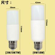 led灯泡圆柱形小灯筒灯灯泡暖白光e27螺口超亮家用螺纹3w5w节能灯