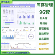 仓库出入库管理系统库存预警盘点表仓储进销存excel仓库管理看板